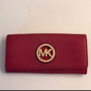 MICHEAL KORS red leather wallet